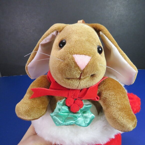 Christmas plush rabbit in stocking no logo RABBIT DOES NOT COME OUT - Picture 3 of 12